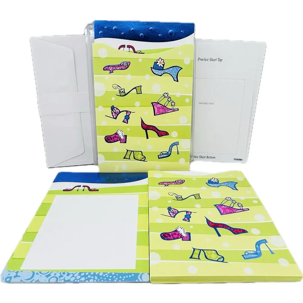 Hallmark 10 Blank Shoe Invitations with Envelopes Decorated Sleeves Instructions